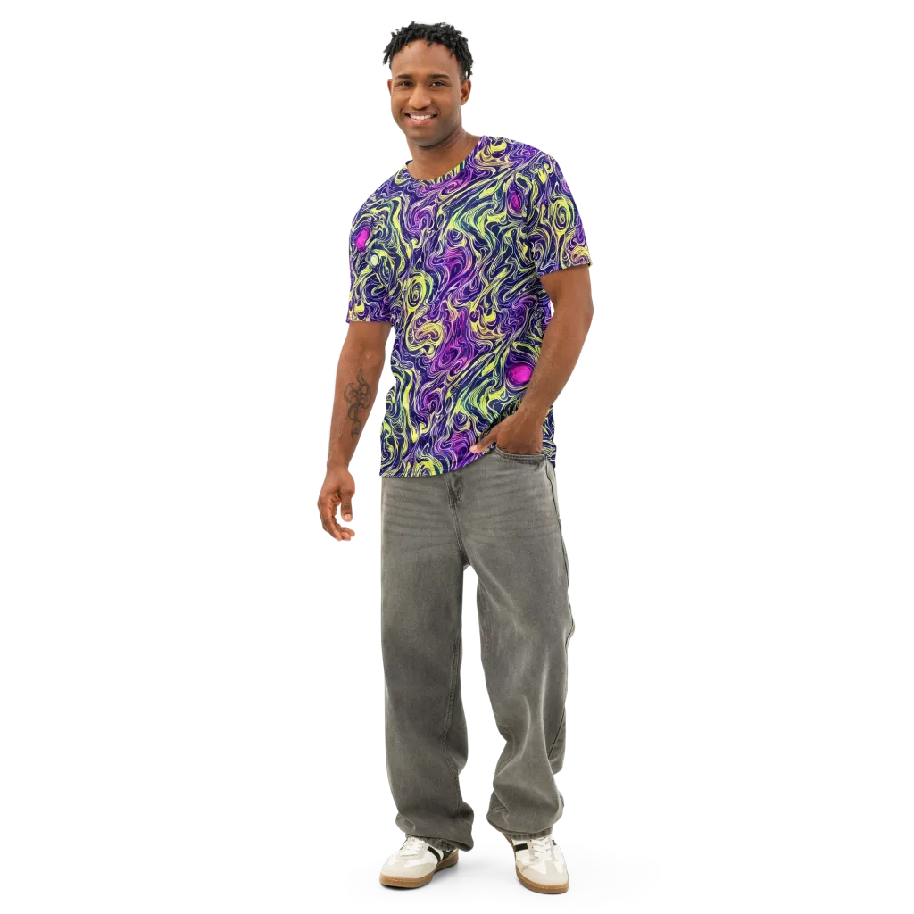 Vivid Drift on Men's Cotton Crew Neck T-Shirt — Front
