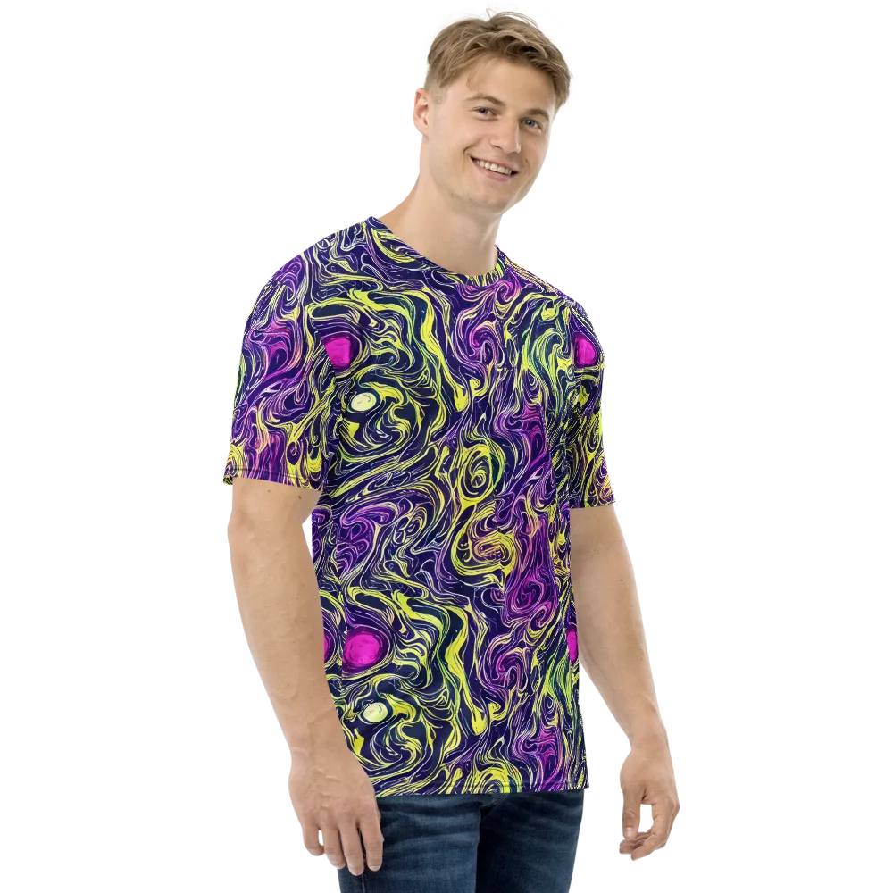 Vivid Drift on Men's Crew Neck T-Shirt — Right