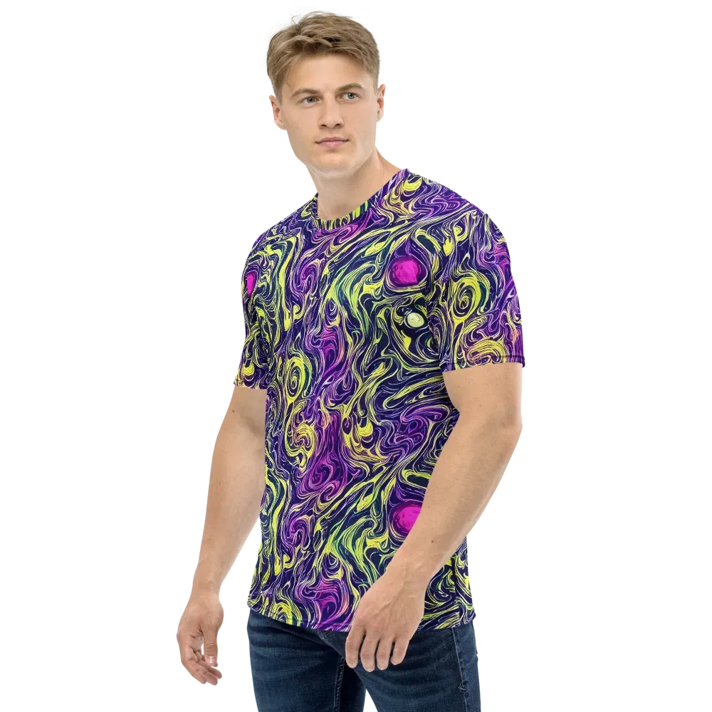 Vivid Drift on Men's Crew Neck T-Shirt — Left