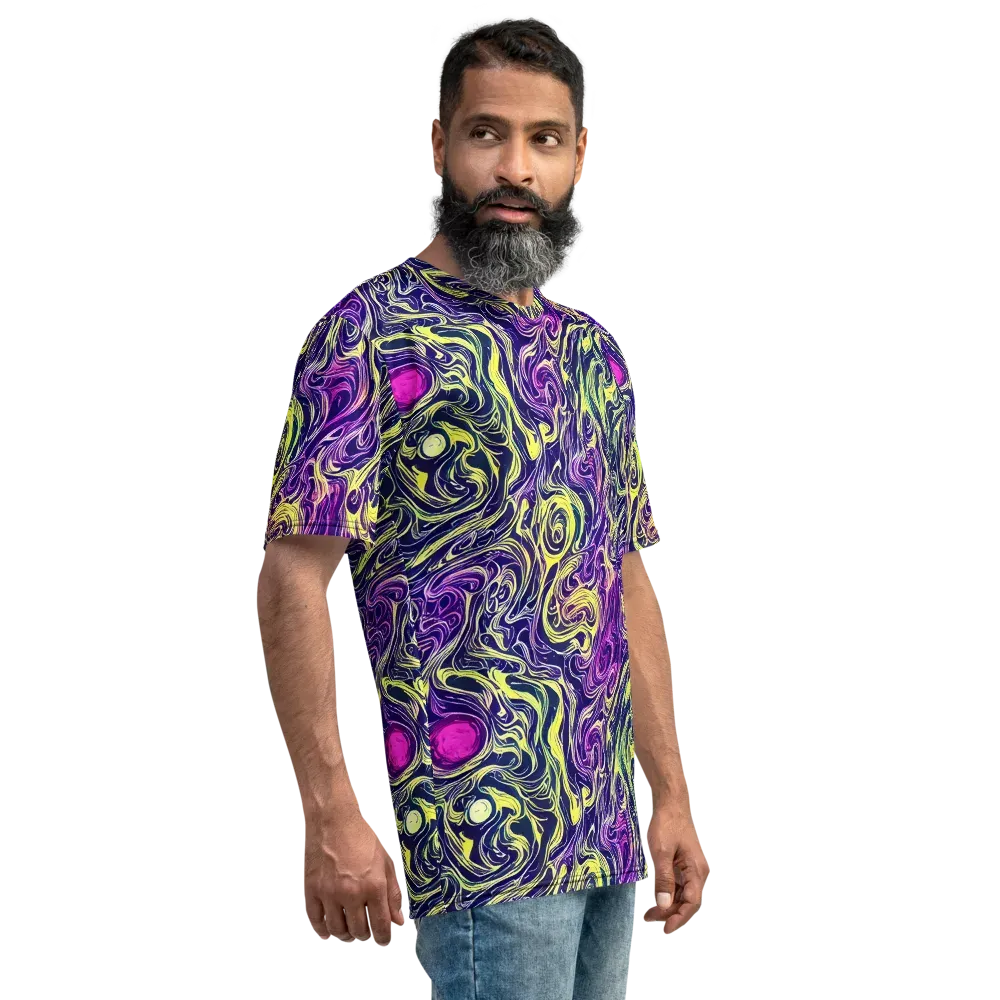 Vivid Drift on Men's Crew Neck T-Shirt — Right