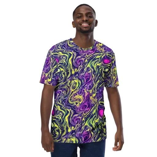 Vivid Drift on a Men's Crew Neck T-Shirt
