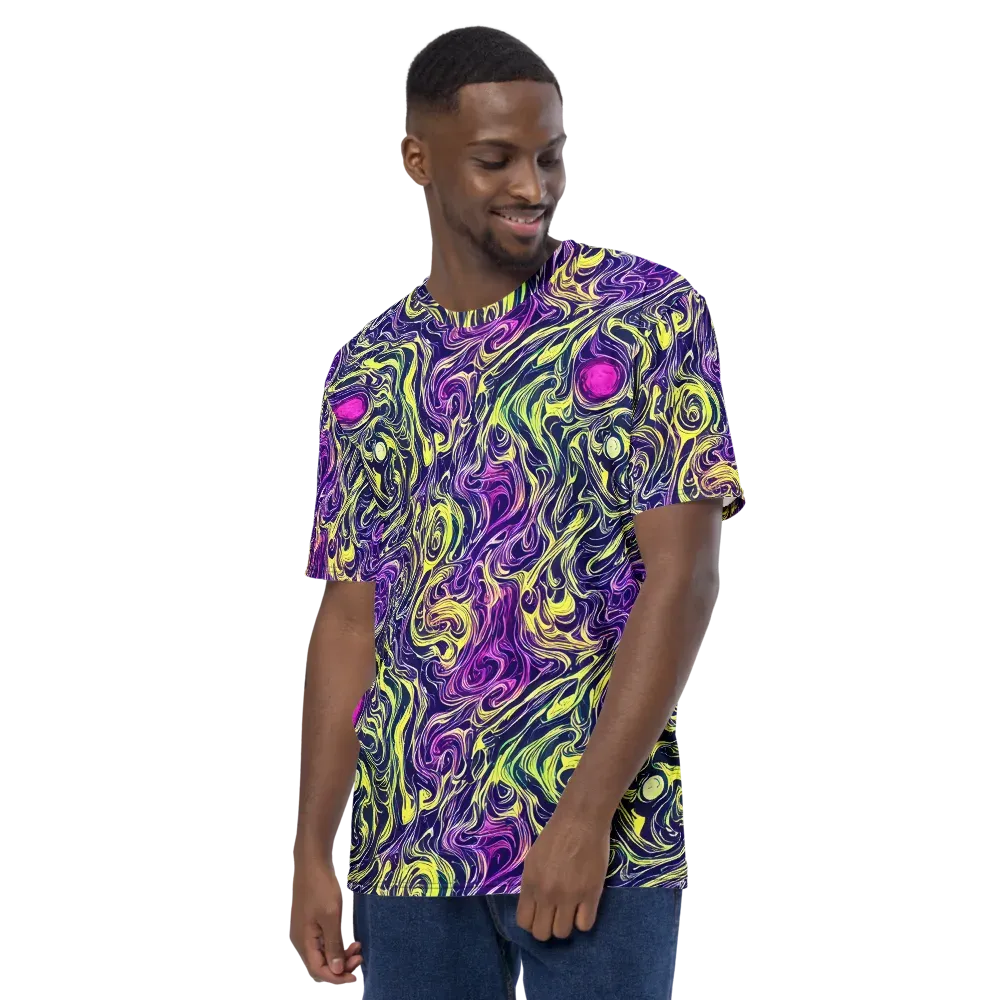 Vivid Drift on Men's Crew Neck T-Shirt — Left