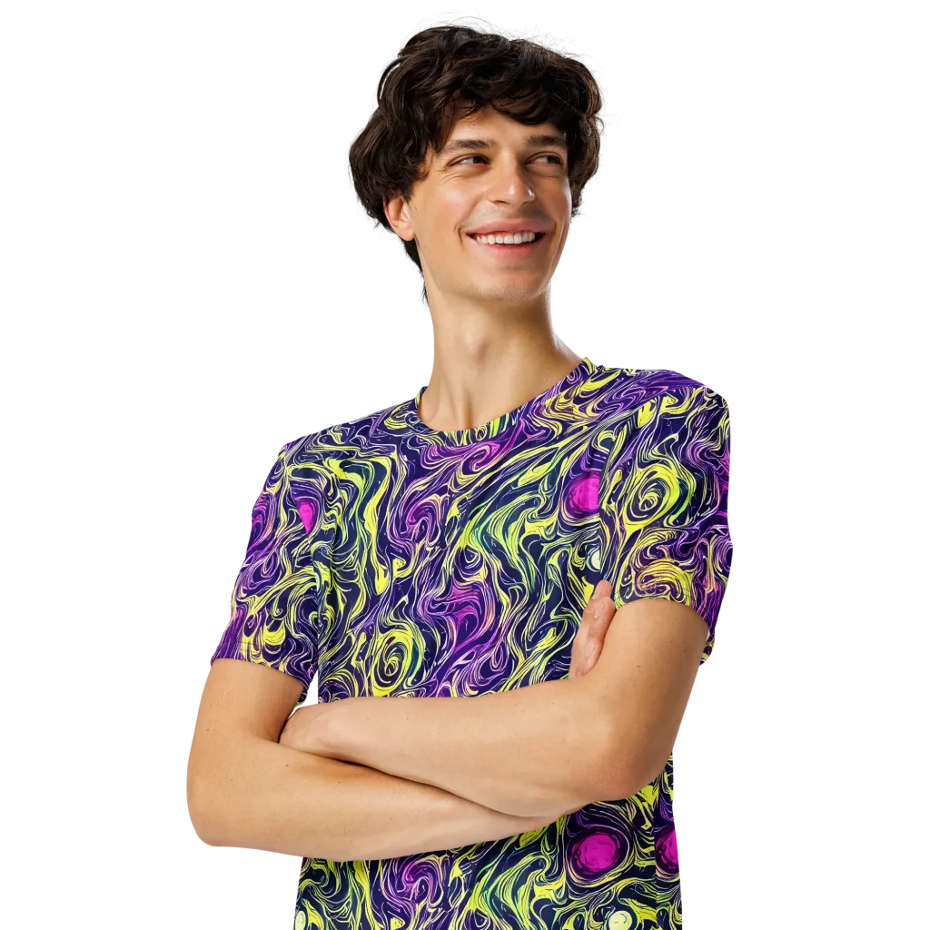 Vivid Drift on Men's Crew Neck T-Shirt — Left Front