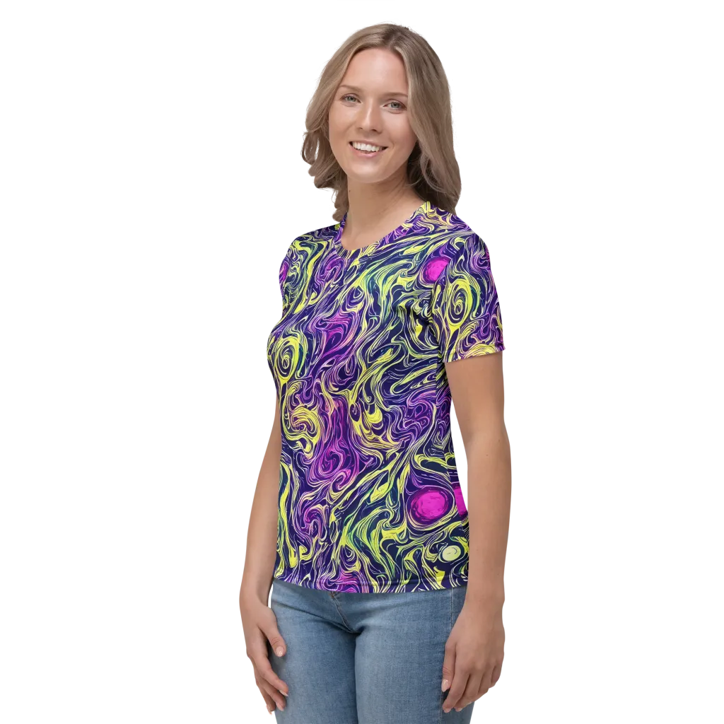Vivid Drift on Women's Crew Neck T-Shirt — Left