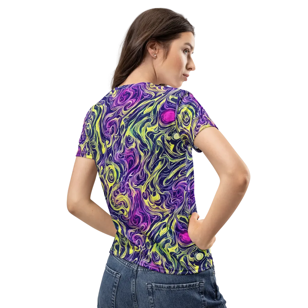 Vivid Drift on Women's Crew Neck T-Shirt — Back