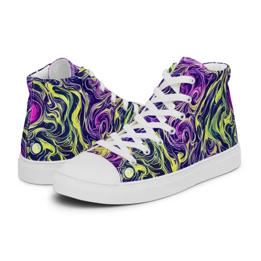 Vivid Drift on a Women's High Top Canvas Shoes