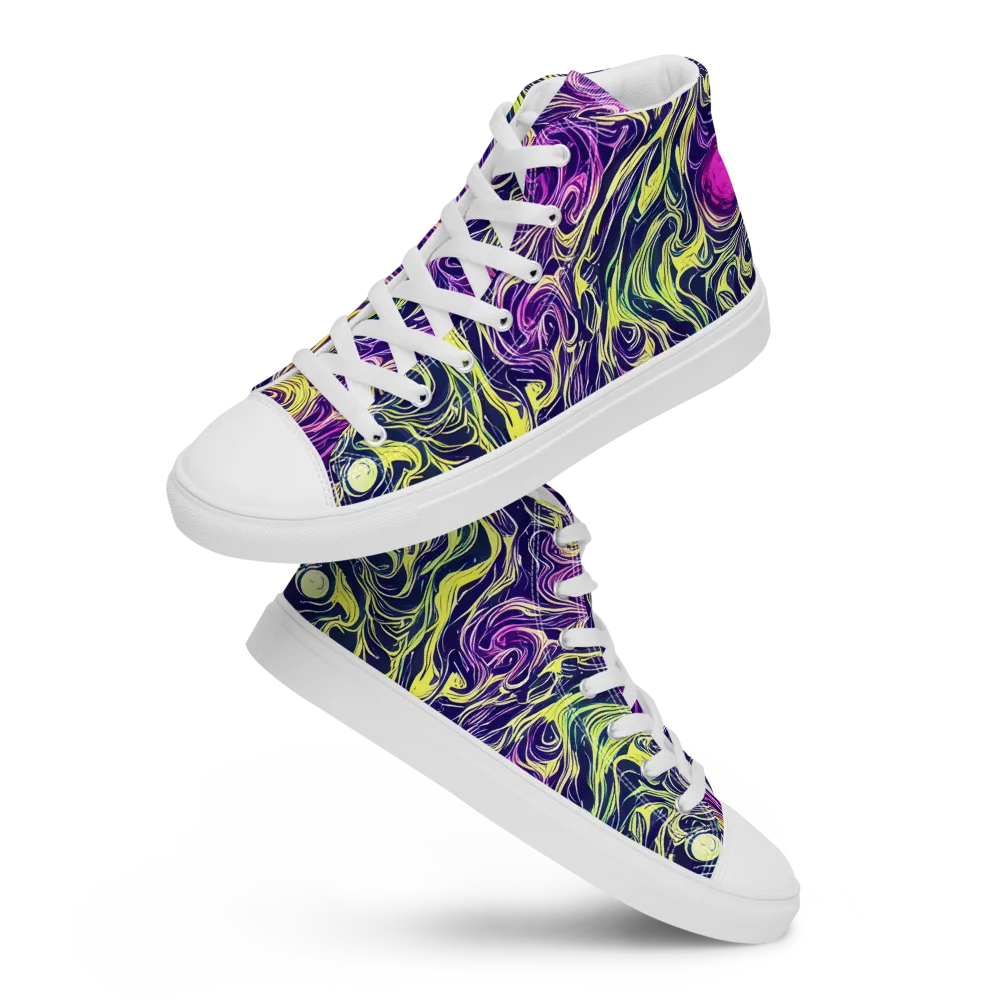 Vivid Drift on Women's High Top Canvas Shoes — Front