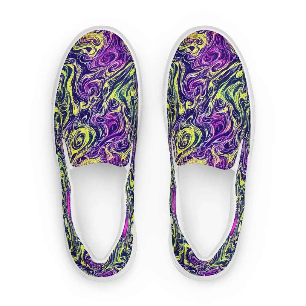 Vivid Drift on Men's Slip-On Canvas Shoes — Front