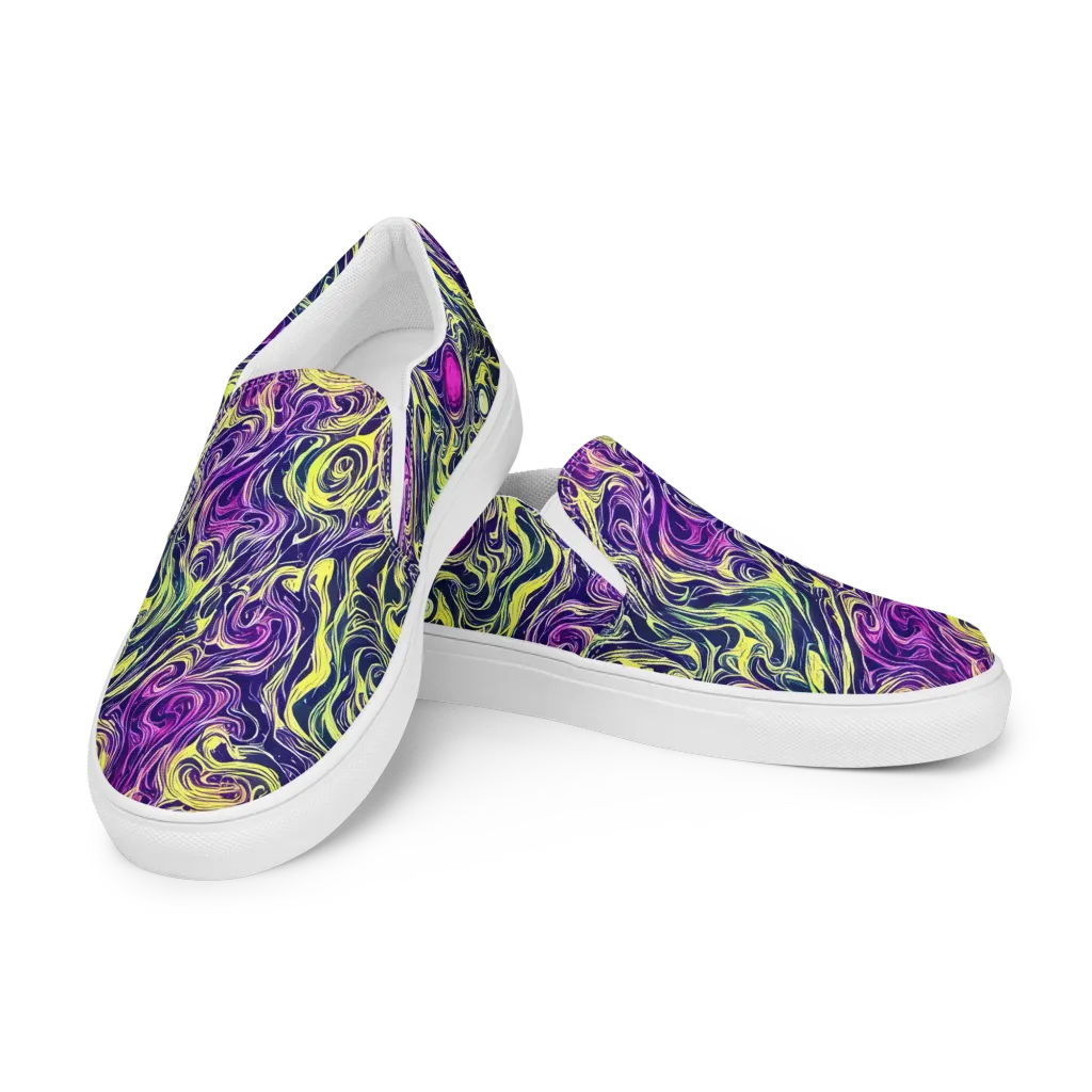Vivid Drift on Men's Slip-On Canvas Shoes — Left Front