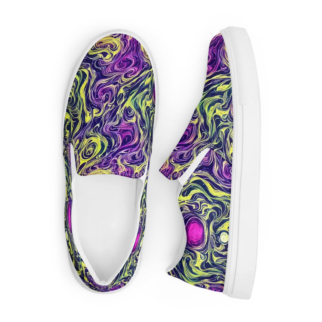 Vivid Drift on Men's Slip-On Canvas Shoes — Front