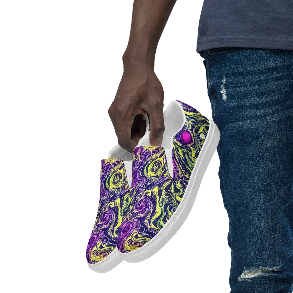 Vivid Drift on Men's Slip-On Canvas Shoes — Left Front
