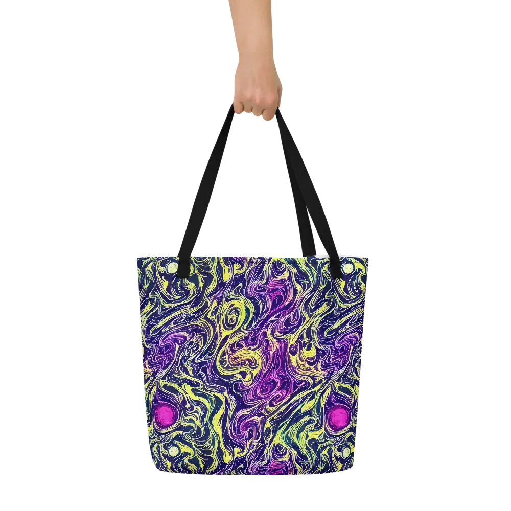 Vivid Drift on Large Tote Bag W/ Pocket — Front