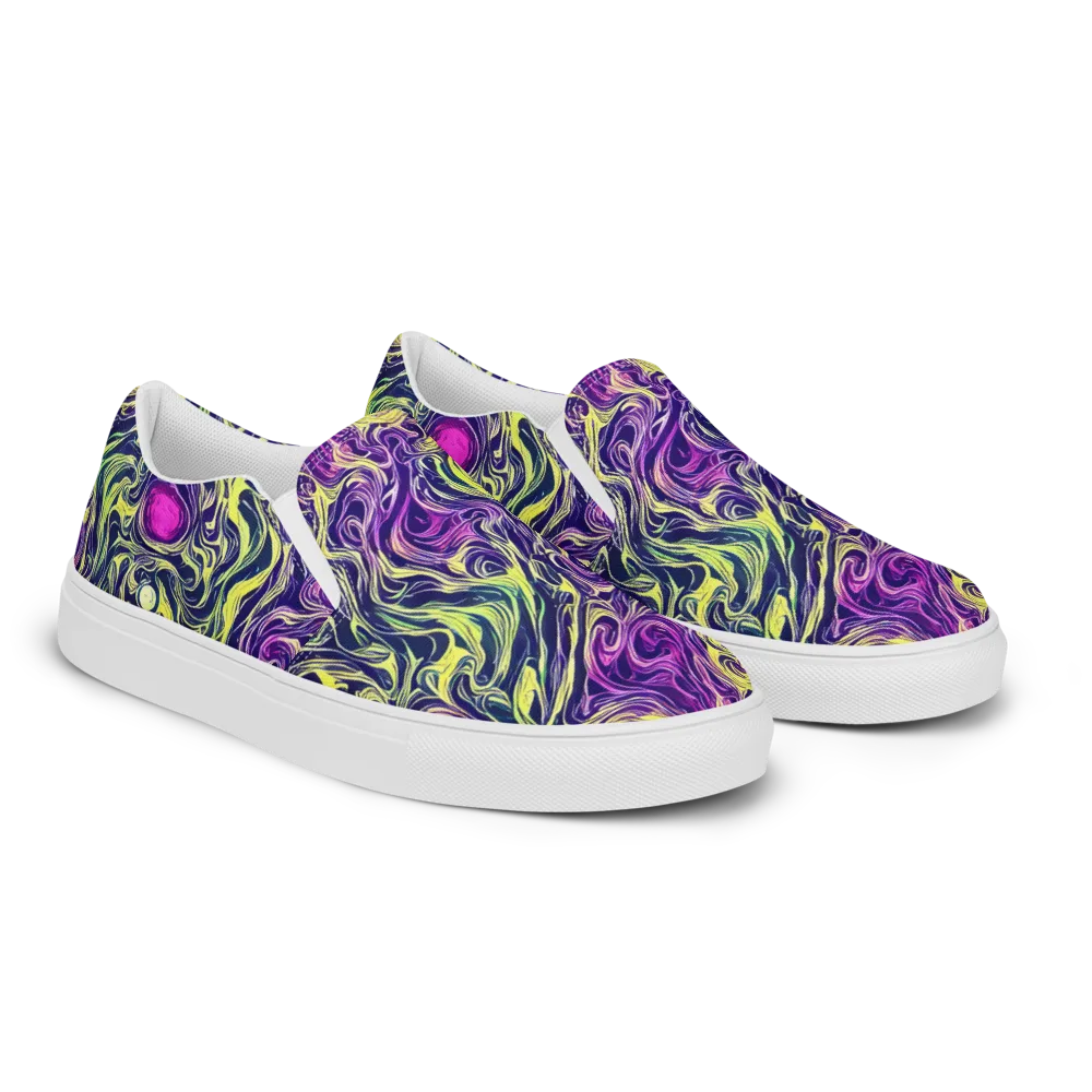 Vivid Drift on Women's Slip-On Canvas Shoes — Right Front