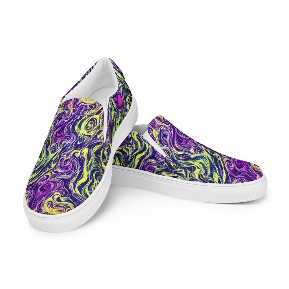 Vivid Drift on Women's Slip-On Canvas Shoes — Left Front