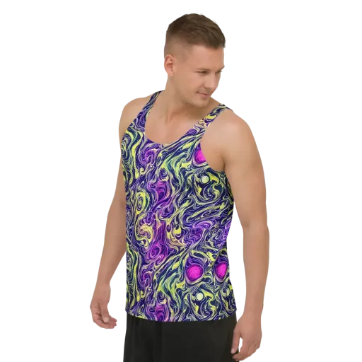 Vivid Drift on a Men's Tank Top