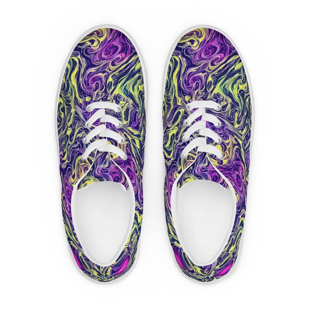 Vivid Drift on Men's Lace-Up Canvas Shoes — Front