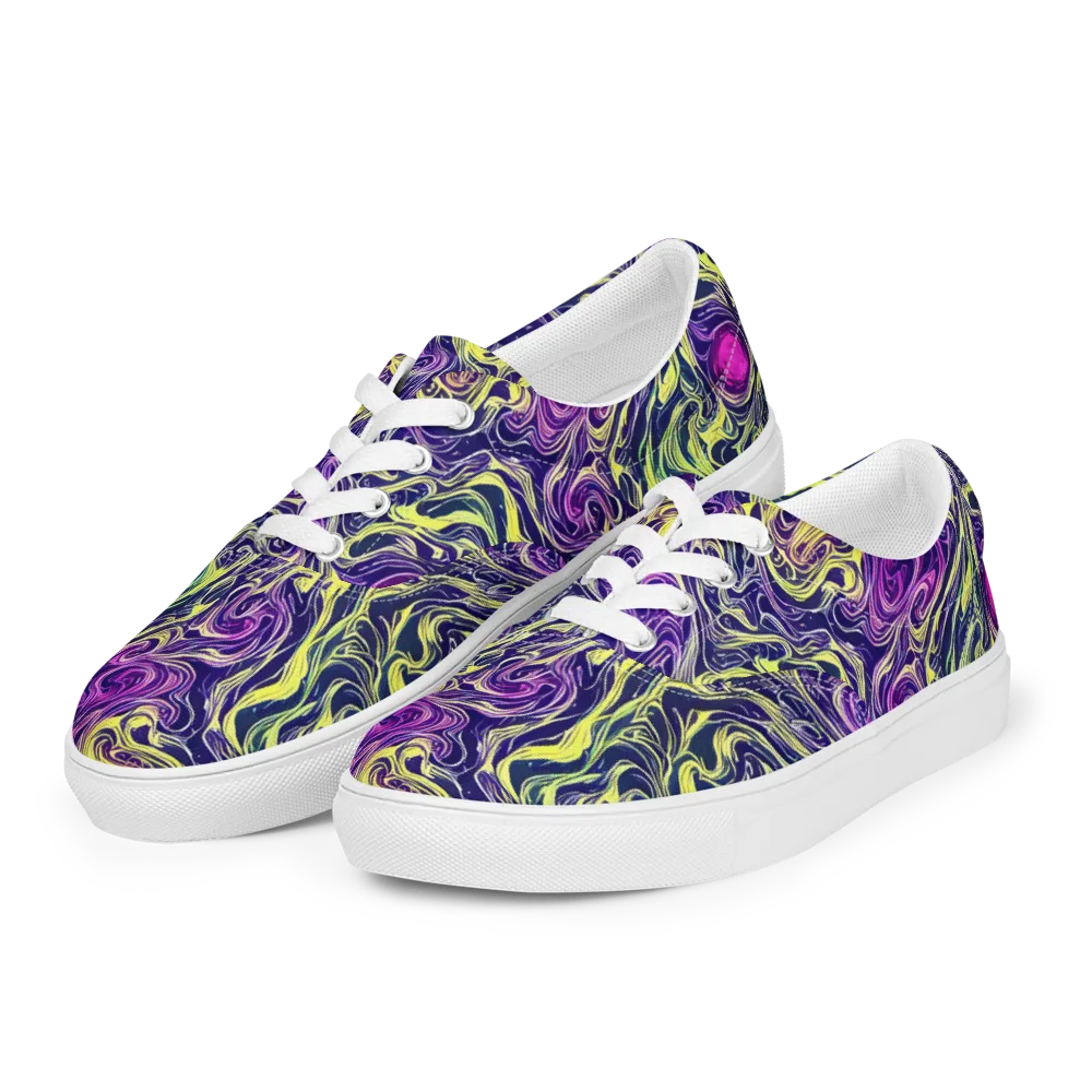 Vivid Drift on Men's Lace-Up Canvas Shoes — Left Front