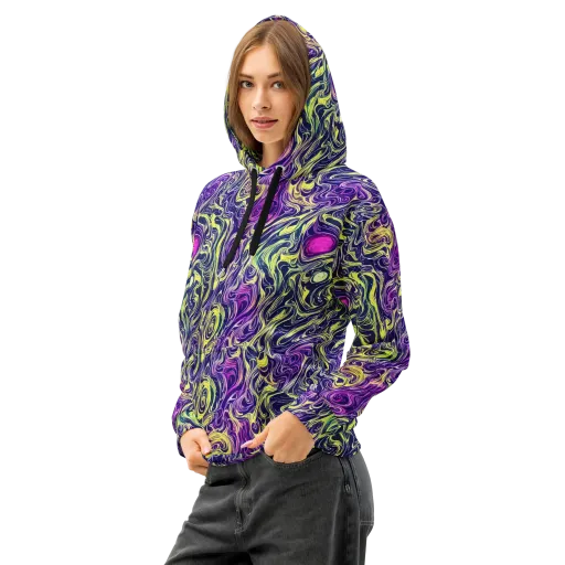 Vivid Drift on a Cotton Hoodie