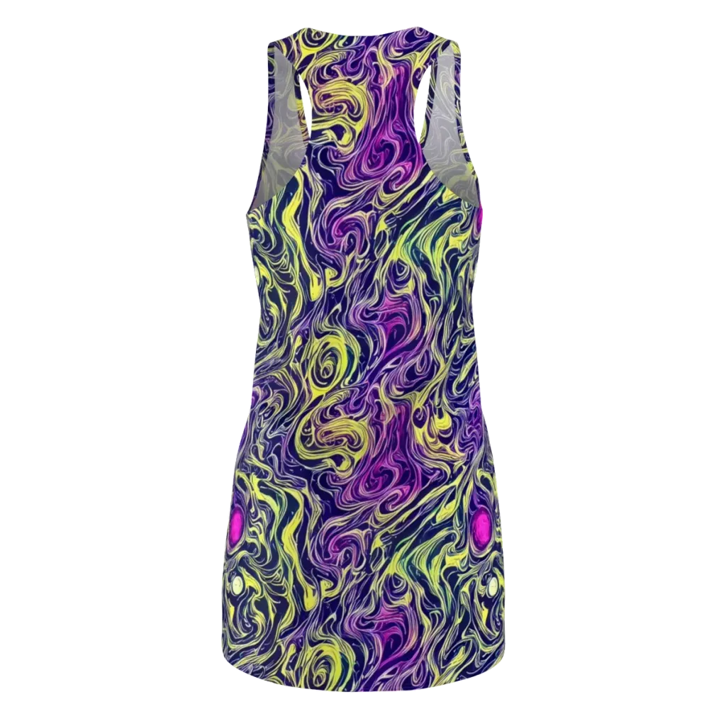 Vivid Drift on Racerback Dress — Back