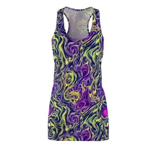Vivid Drift on a Racerback Dress
