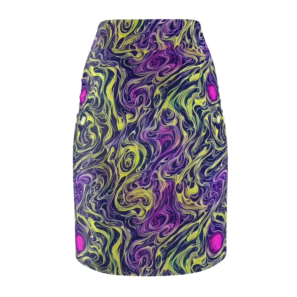 Vivid Drift on Pencil Skirt — Back
