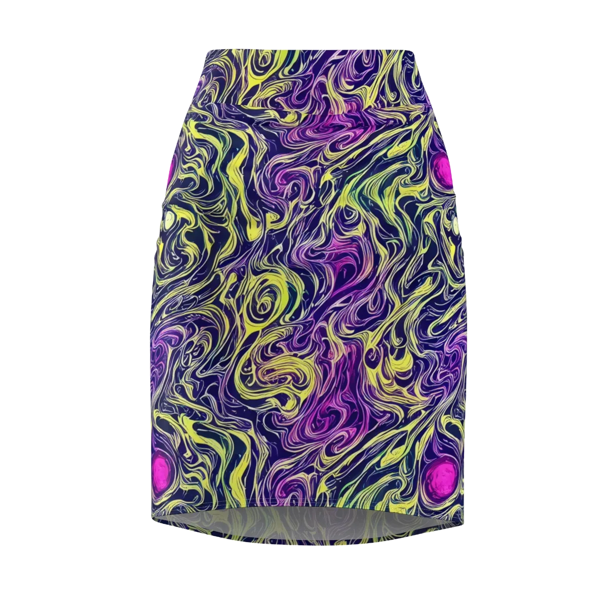 Vivid Drift on Pencil Skirt — Front
