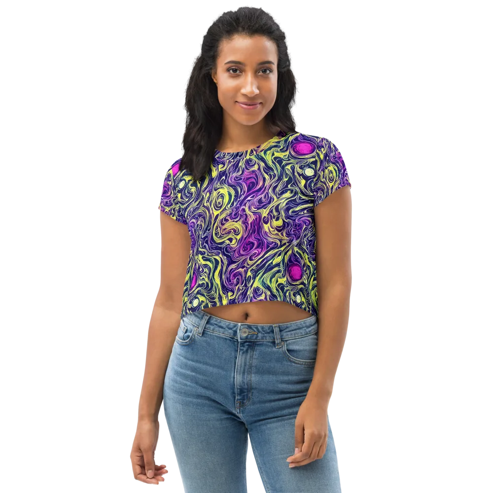 Vivid Drift on Crop Tee — Front