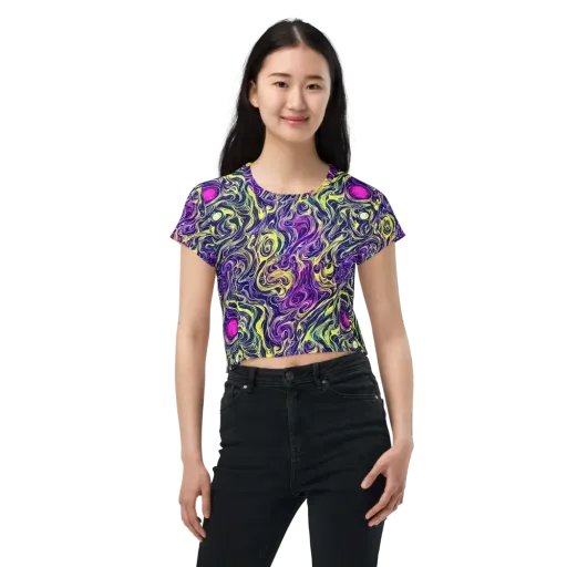 Vivid Drift on a Crop Tee
