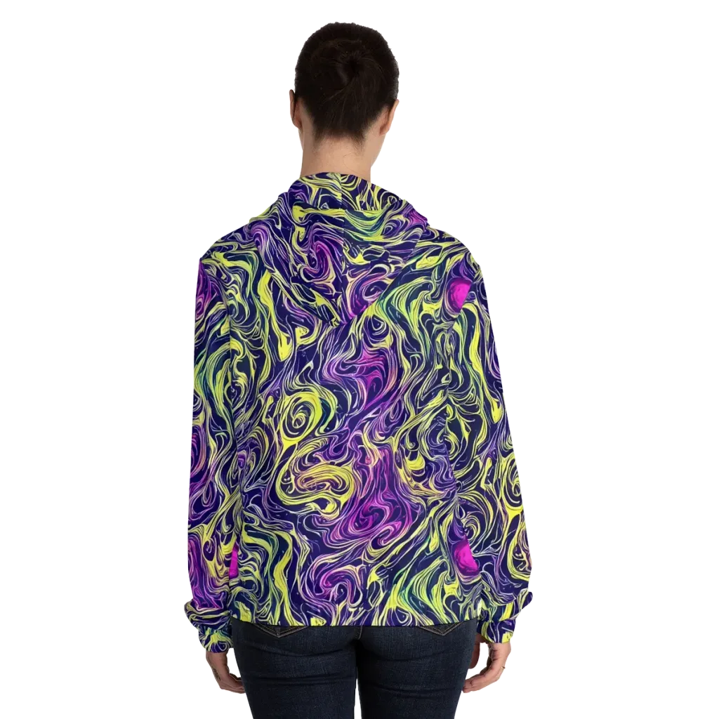Vivid Drift on Women's Full-Zip Hoodie — Back On Person