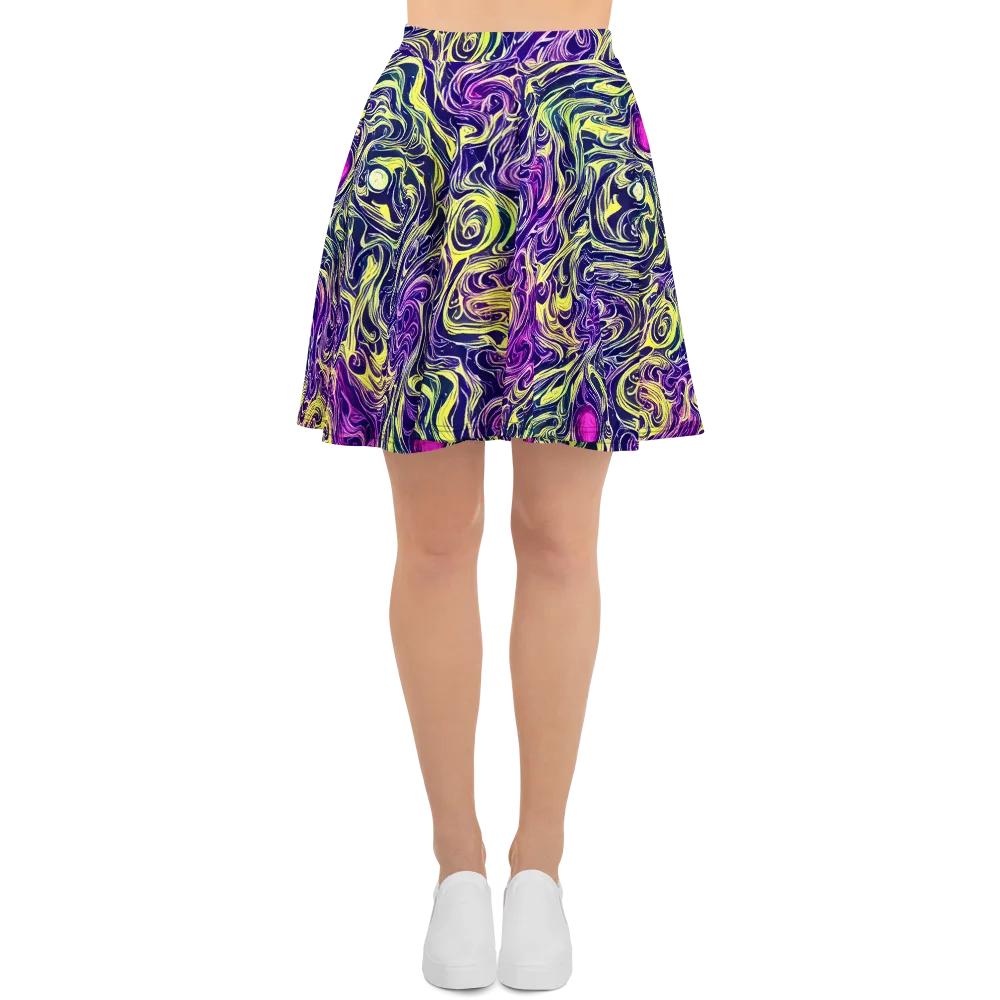 Vivid Drift on Skater Skirt — Front