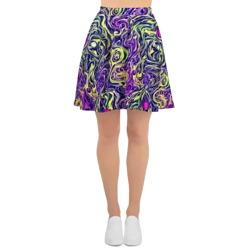 Vivid Drift on a Skater Skirt