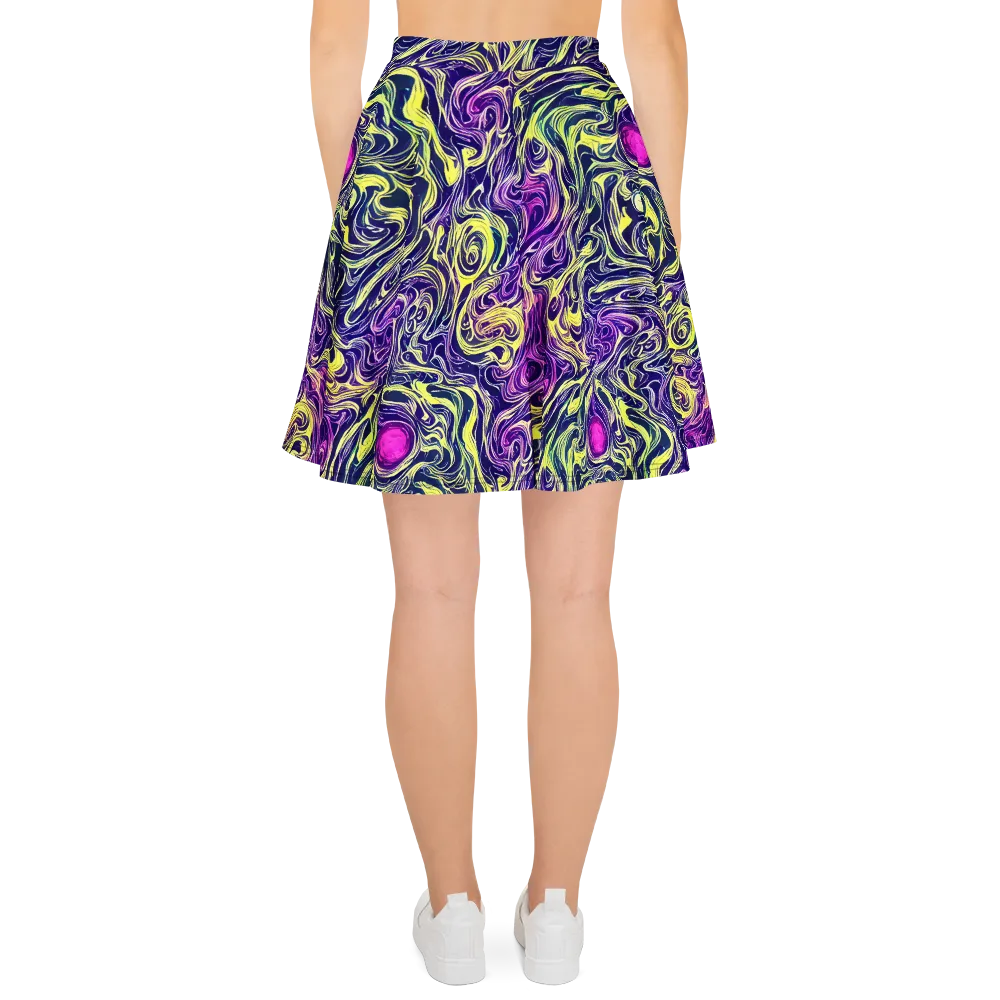 Vivid Drift on Skater Skirt — Back