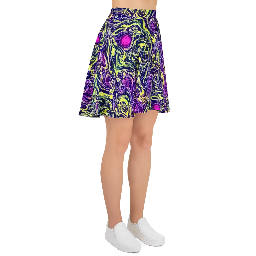 Vivid Drift on Skater Skirt — Right