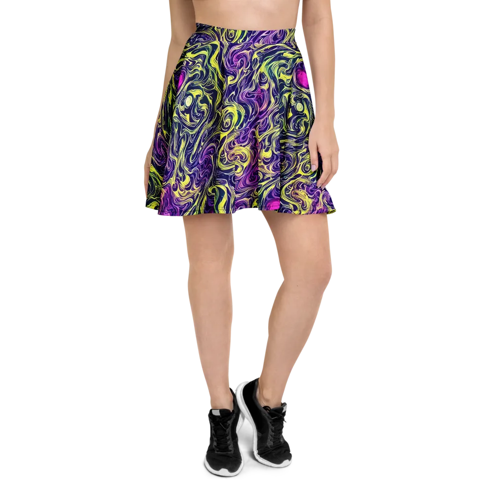 Vivid Drift on Skater Skirt — Front