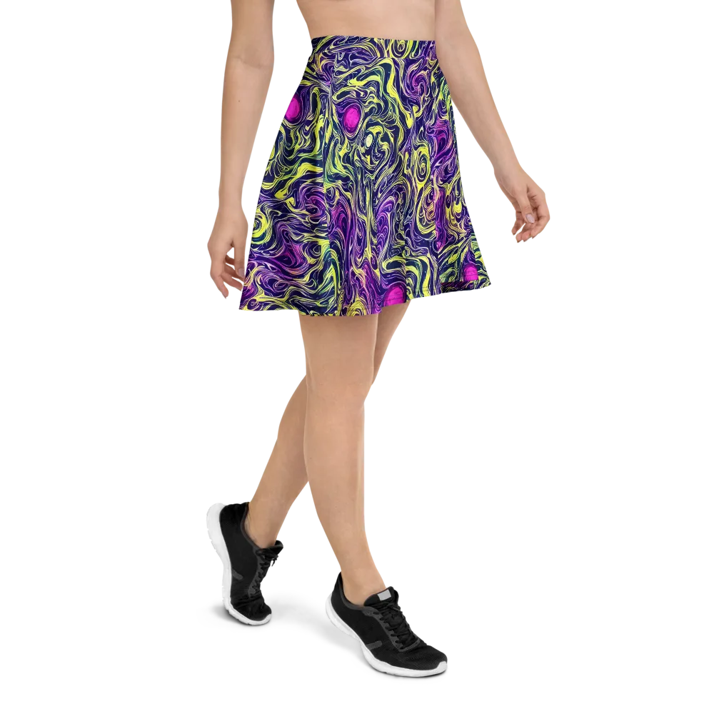 Vivid Drift on Skater Skirt — Right