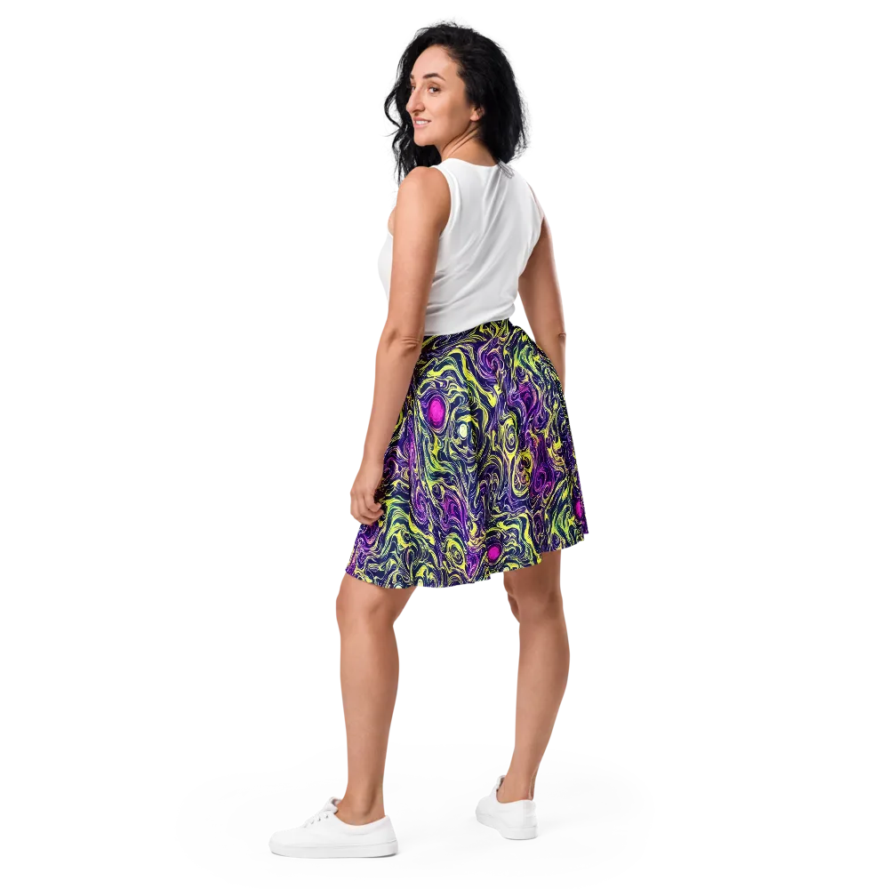 Vivid Drift on Skater Skirt — Back