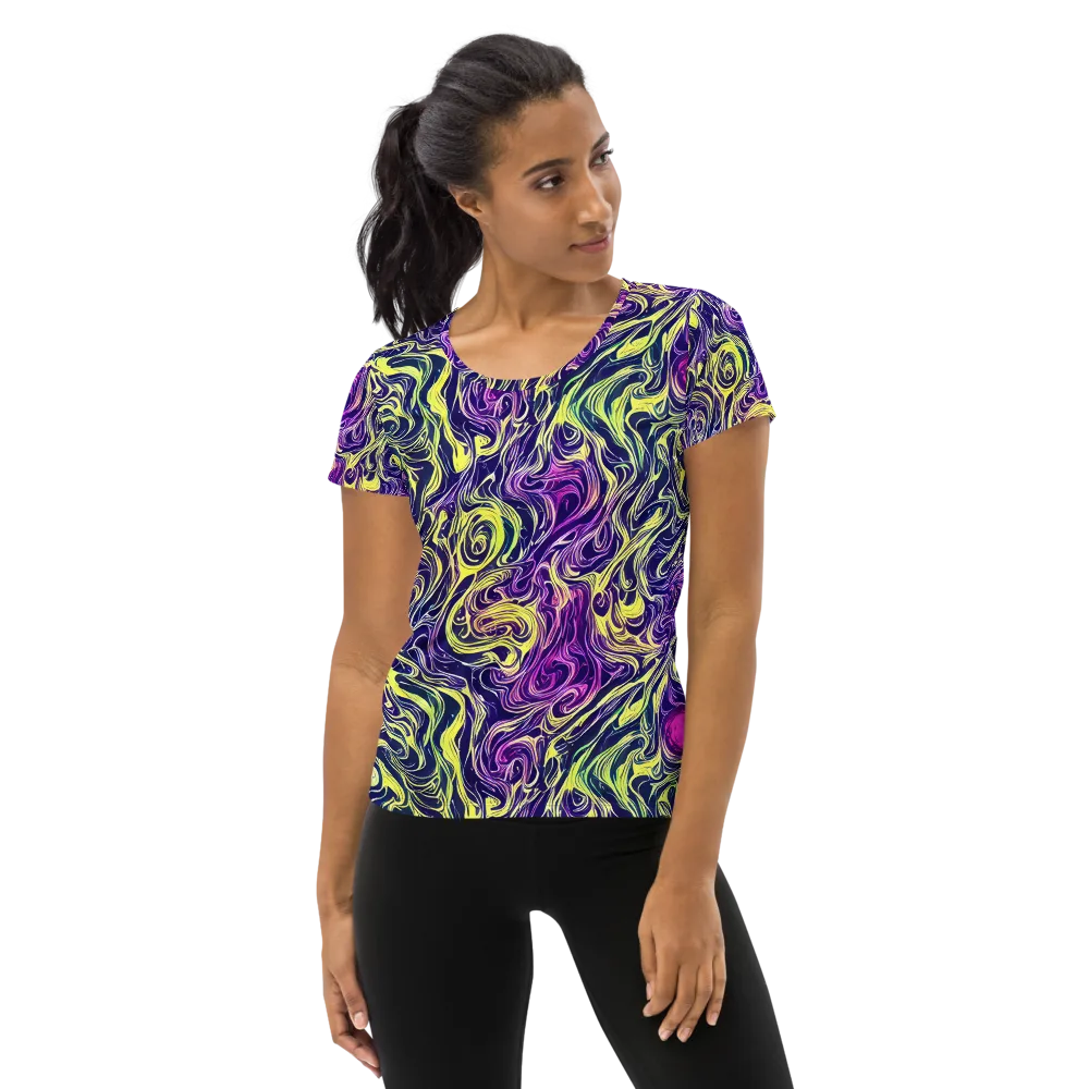 Vivid Drift on Women's Athletic T-Shirt — Front