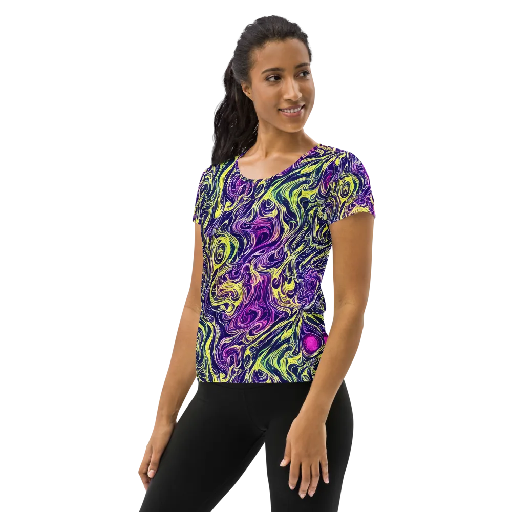 Vivid Drift on Women's Athletic T-Shirt — Left
