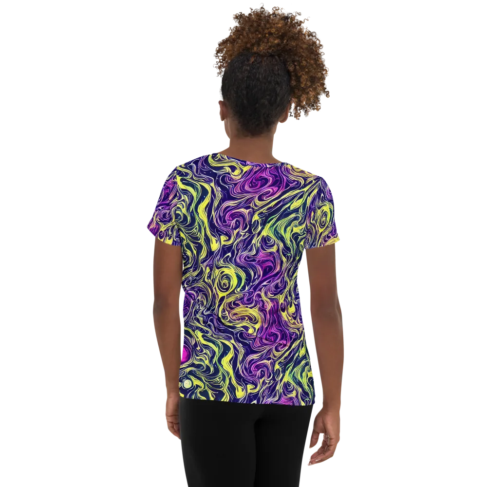 Vivid Drift on Women's Athletic T-Shirt — Back