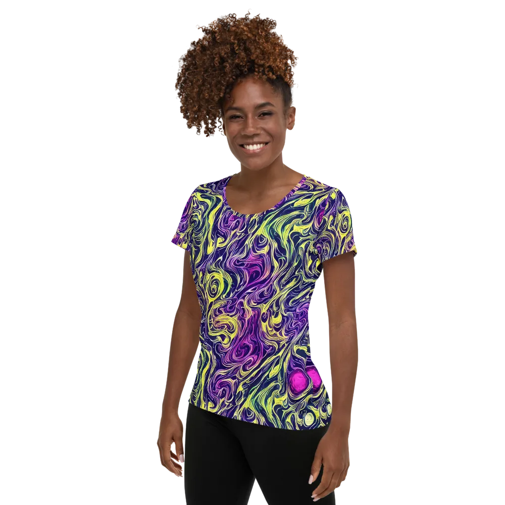 Vivid Drift on Women's Athletic T-Shirt — Left