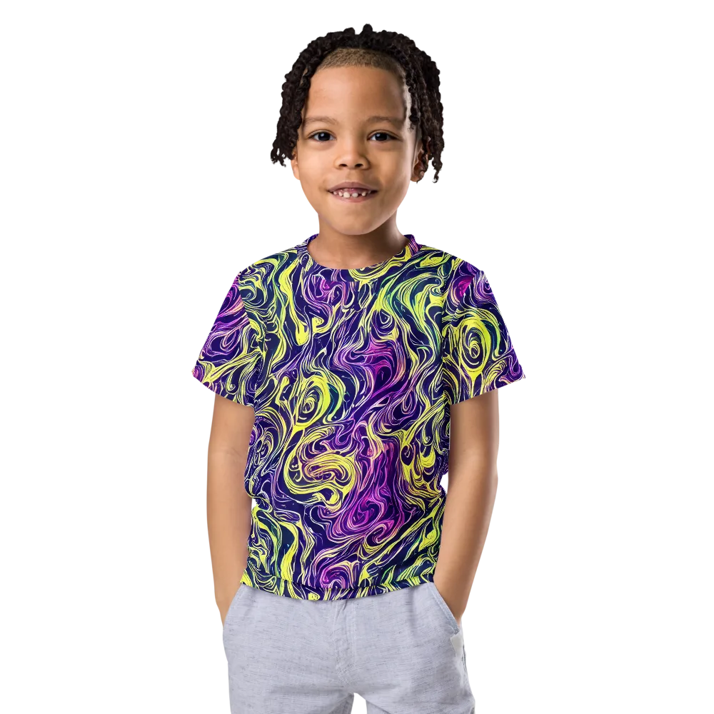Vivid Drift on Kids Crew Neck T-Shirt — Front