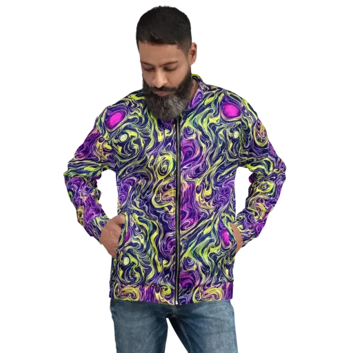 Vivid Drift on a Bomber Jacket