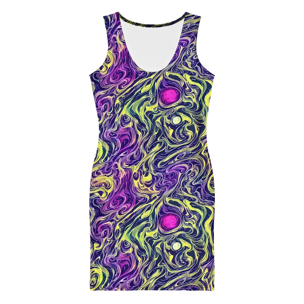 Vivid Drift on Bodycon Dress — Front