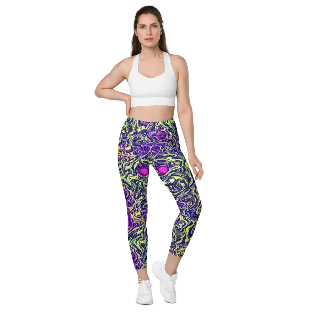 Vivid Drift on Leggings with Pockets — Front
