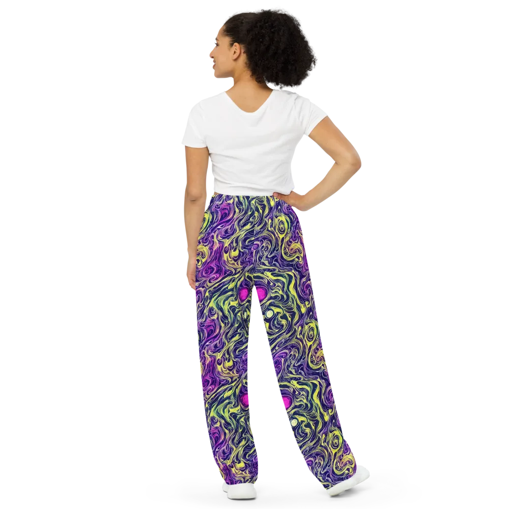 Vivid Drift on Wide-Leg Pants — Back