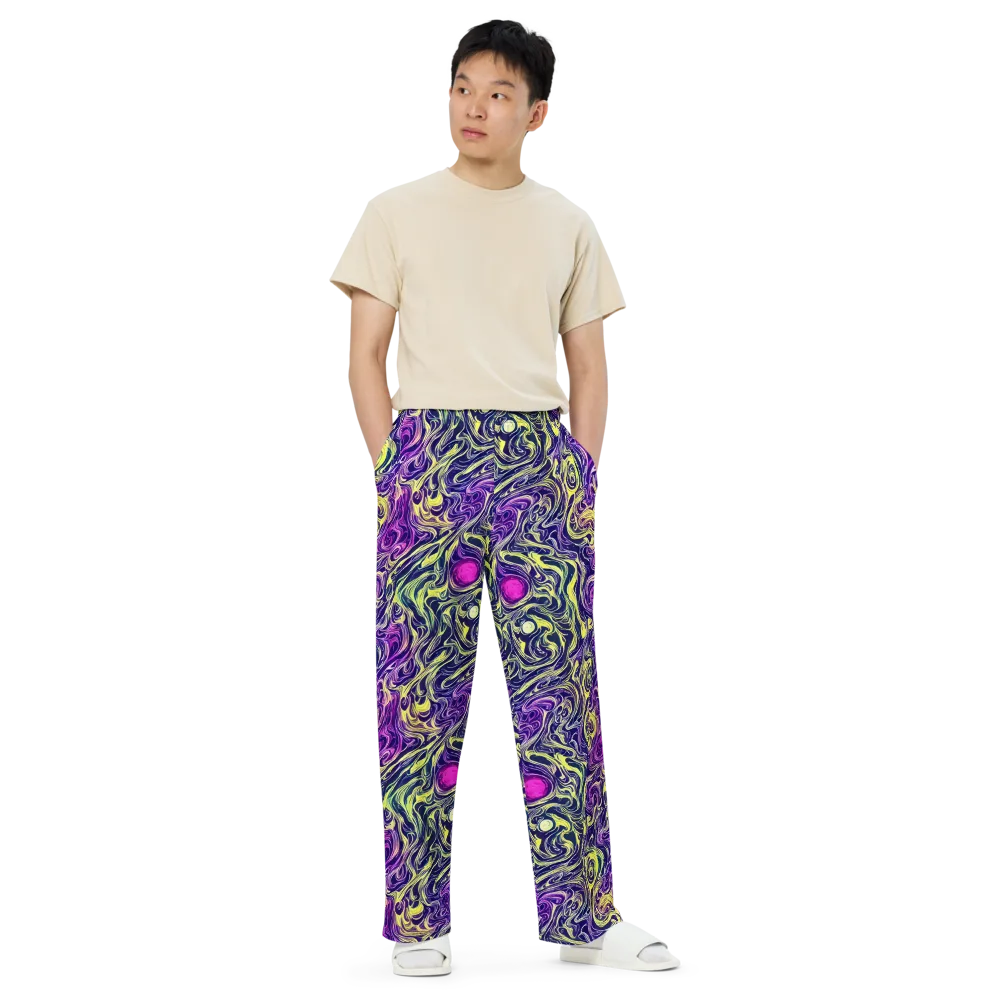 Vivid Drift on Wide-Leg Pants — Front