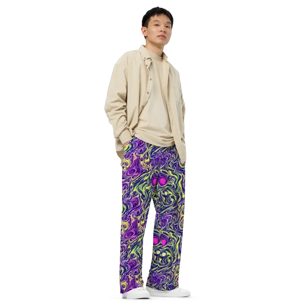 Vivid Drift on Wide-Leg Pants — Right Front