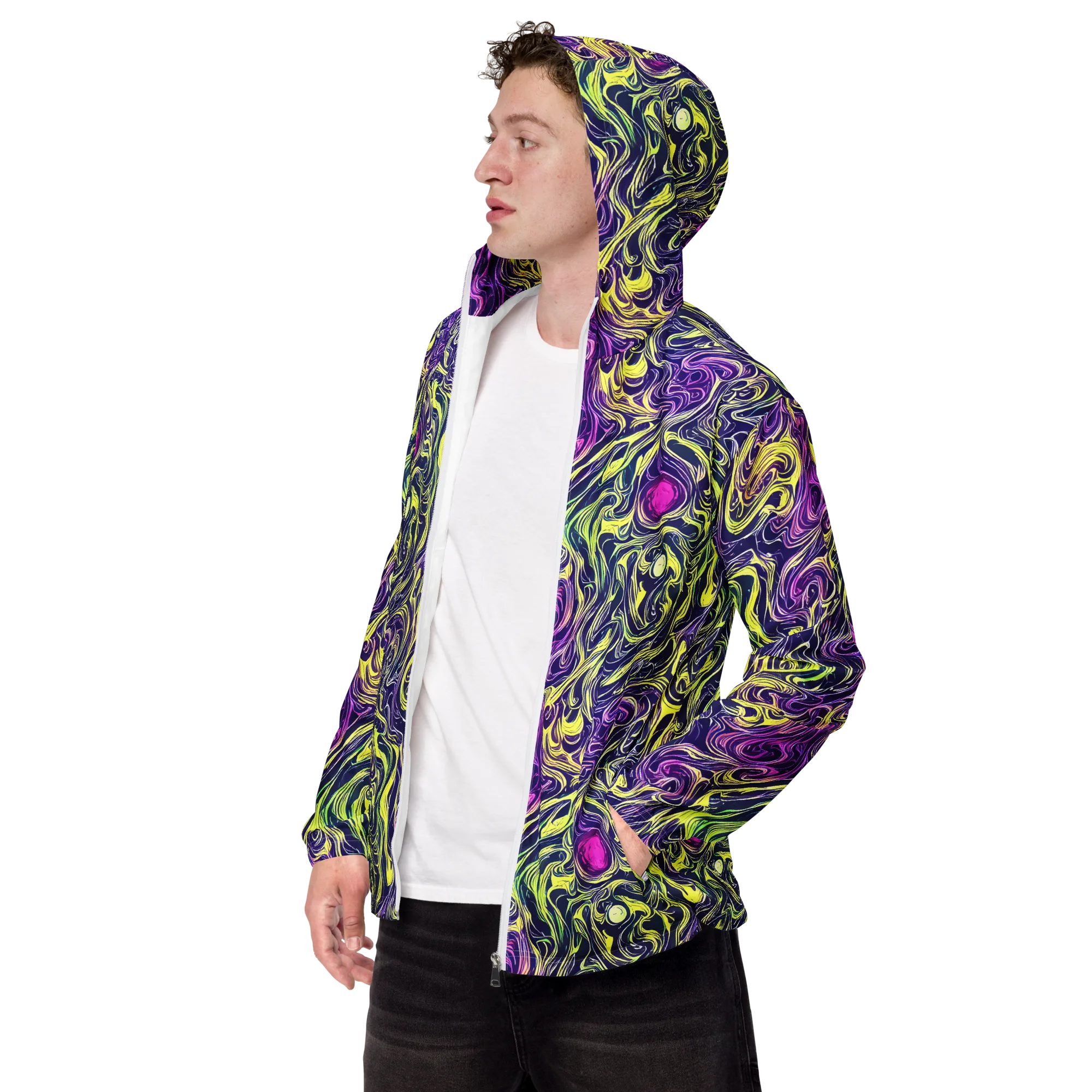 Vivid Drift on Men's Windbreaker — Left Front