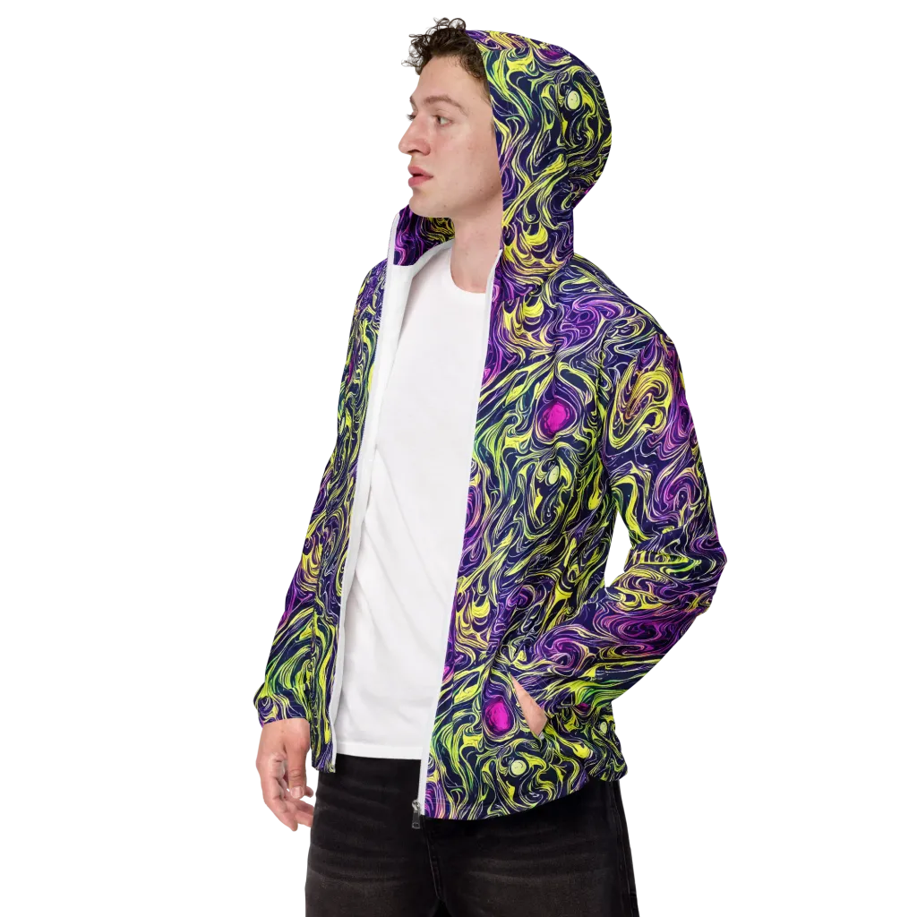 Vivid Drift on Men's Windbreaker — Left Front
