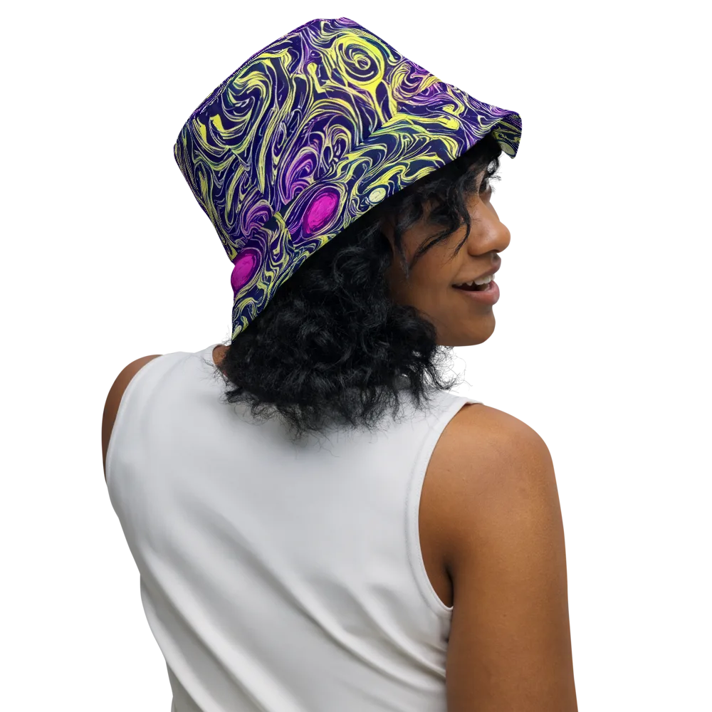 Vivid Drift on Reversible Bucket Hat — Right Outside